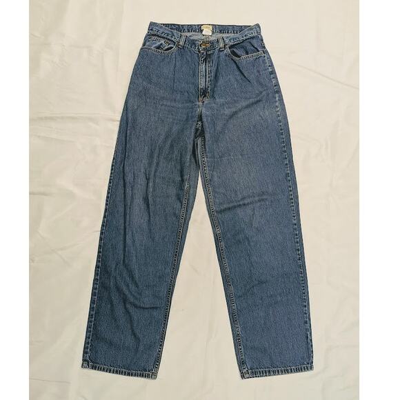 Vintage 90’s LL Bean Jeans Womens 14T High Rise Relaxed 5 Pocket Denim Blue - Picture 2 of 9